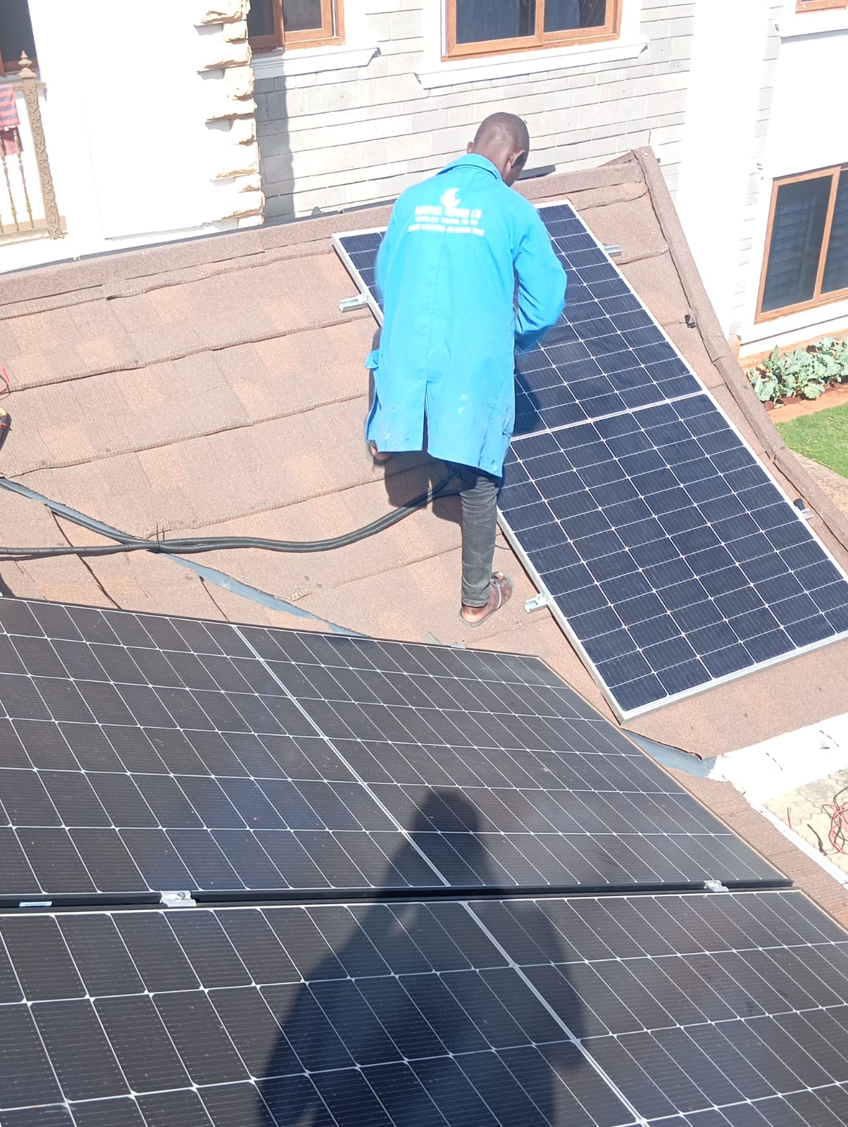 Solar PV system installation by Bluespace Ventures